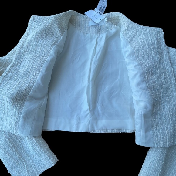 ASTR COVINA CREAM TWEED GOLD BUTTON DETAIL CROPPED JACKET FULLY LINED SZ MED - Picture 8 of 12